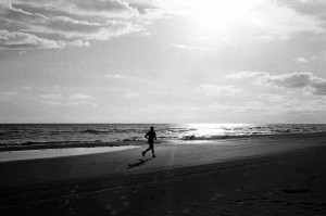 jogging na plaży